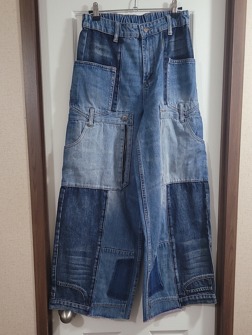 Oli & Hali Patchwork Blue Wide-Leg Jeans